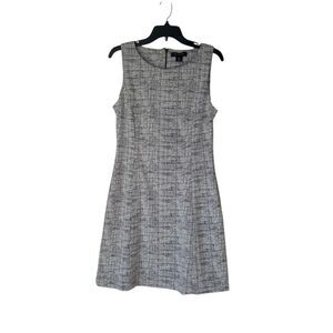 Tahari Women's Sleeveless A-Line Knee Length Dress Black & White Size 8
